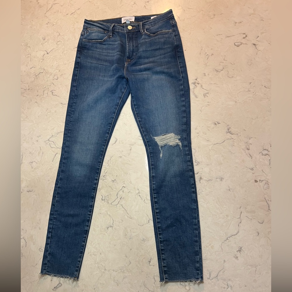 Frame Denim Women's‎ Le High Skinny Jeans in Dark Blue